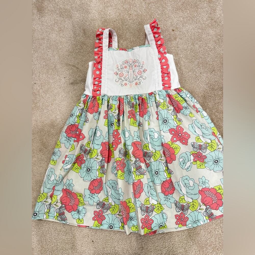 Girls Southern Tots, Floral Kids Dress with Embroidered Bodice, size 6